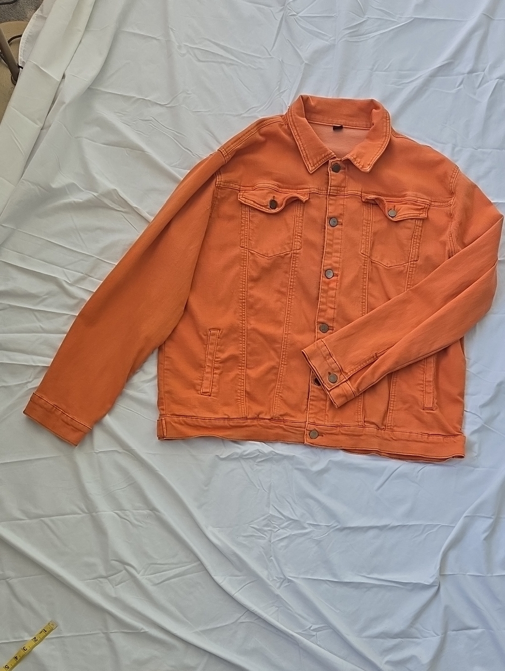 Men's Orange Jean Jacket Xl